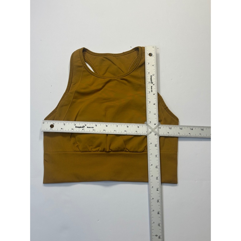 Lululemon Ebb to Train High-Neck Longline Sports Bra Spiced Bronze Gold Size 6 - Picture 3 of 3